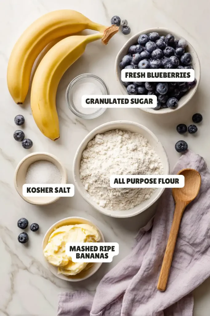 Blueberry Banana Bread Ingredients