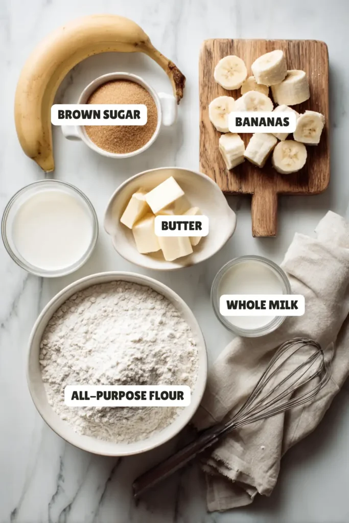 Brown Sugar Banana Bread Ingredients
