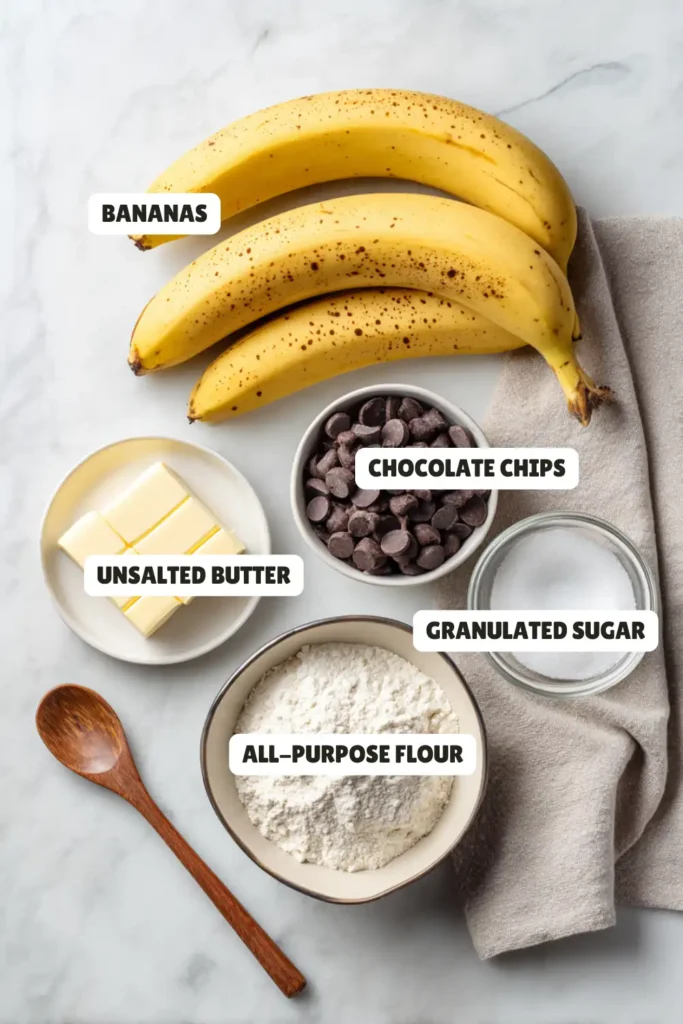Chocolate Chip Banana Bread Ingredients