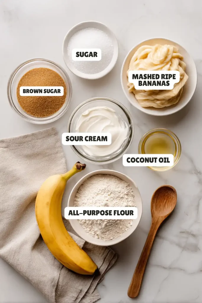 Cream Cheese-Filled Banana Bread Ingredients