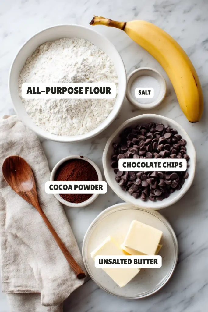 Double Chocolate Banana Bread Ingredients