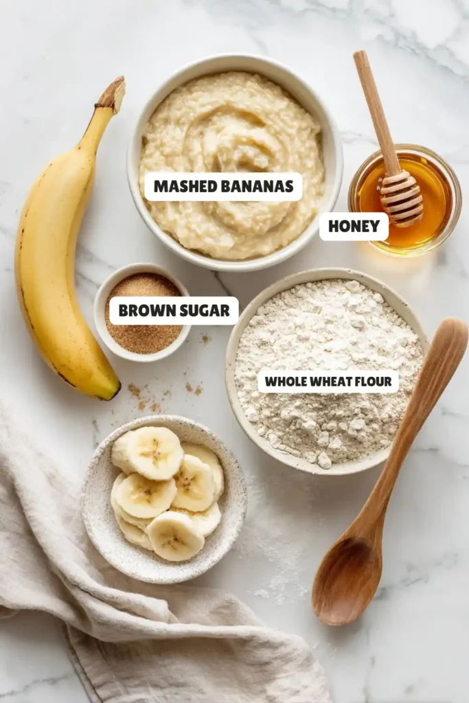 Whole Wheat Banana Bread Ingredients