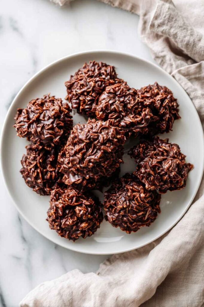 Chocolate Coconut No-Bake Cookies