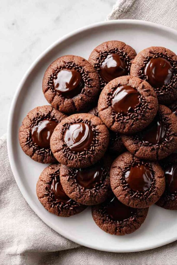 Chocolate Thumbprint Cookies