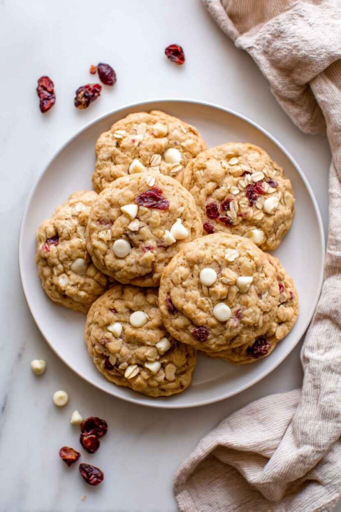 Cranberry White Chocolate Oatmeal Cookies