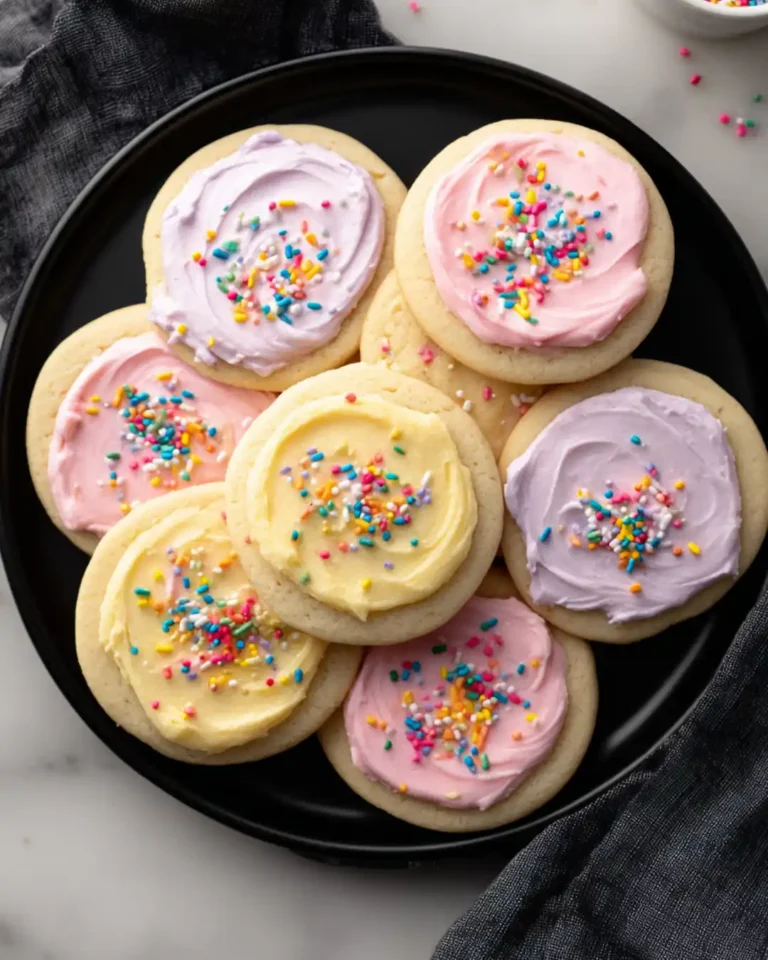 Crumbl Pink Sugar Frosted Cookies