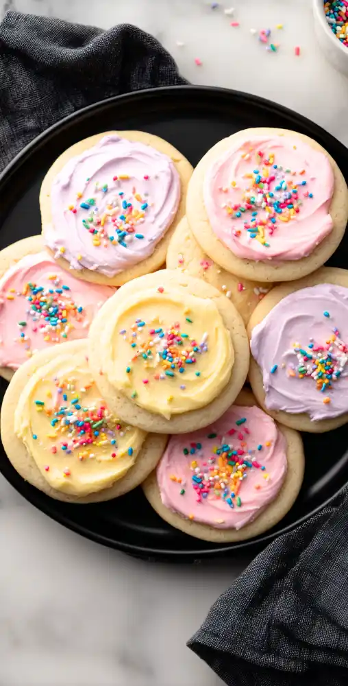 Crumbl Pink Sugar Frosted Cookies