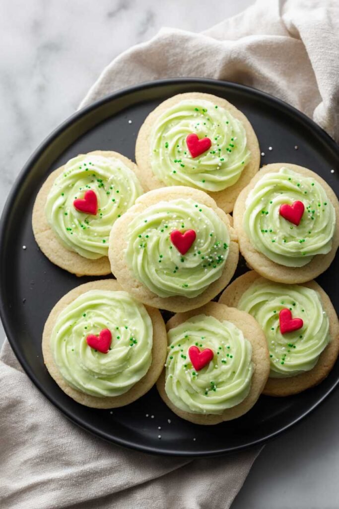Grinch Frosted Cookies