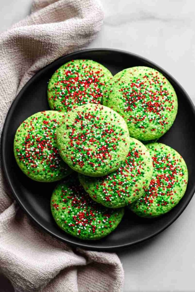 Grinch Sprinkle Cookies