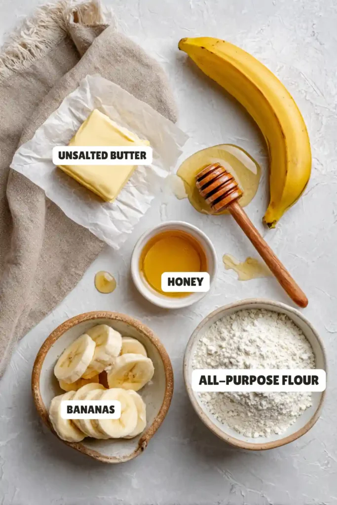 Honey Banana Bread Ingredients