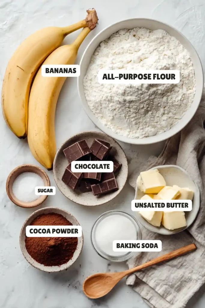 Marbled Banana Bread Ingredients