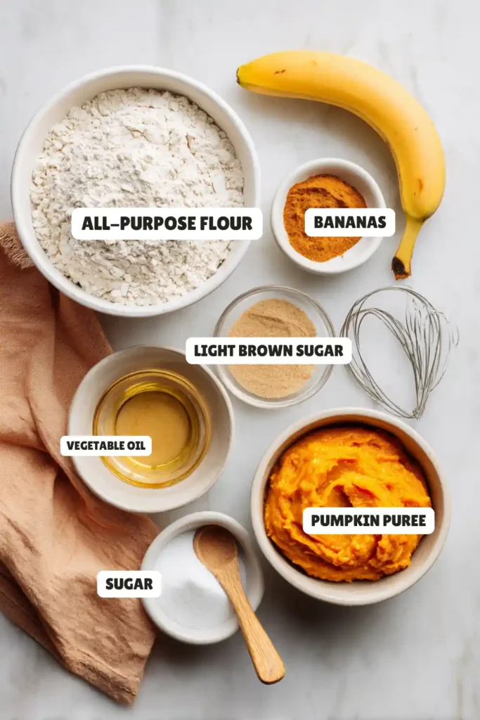 Pumpkin Banana Bread Ingredients