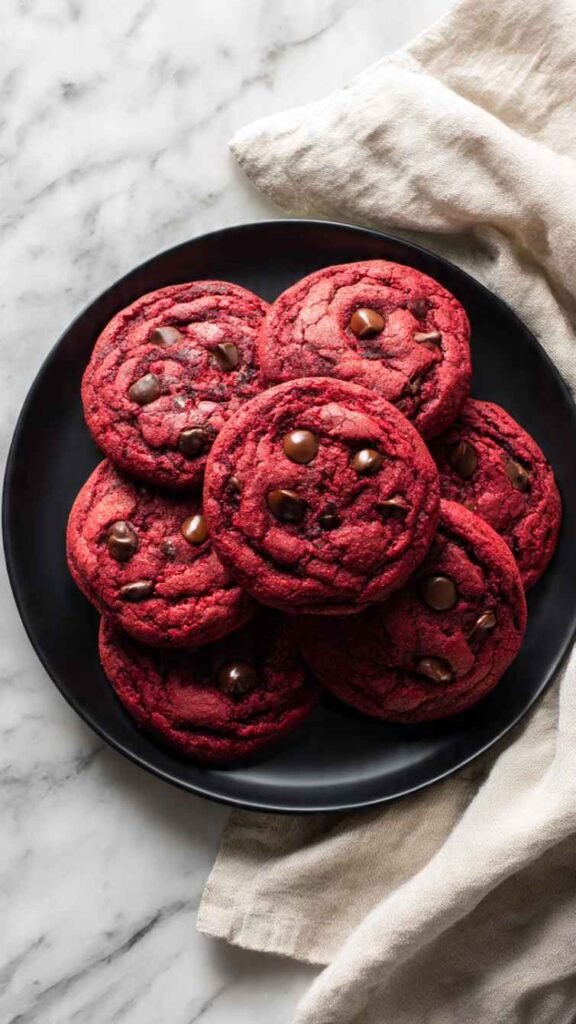 Red Velvet Chocolate Chip Cookies