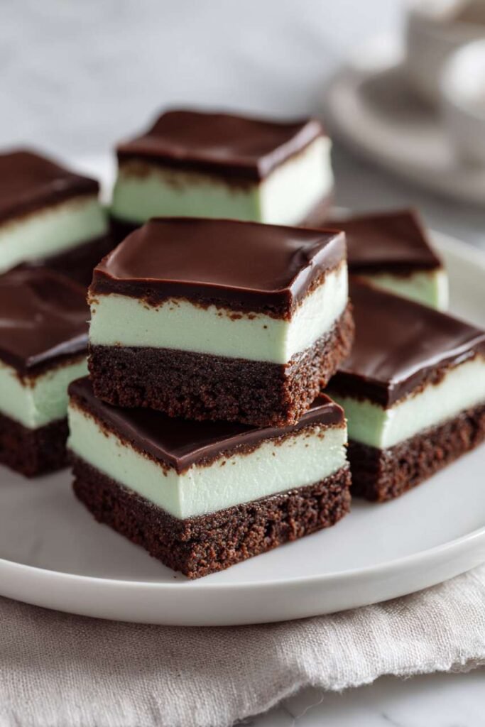 Creamy Mint Layered Brownies
