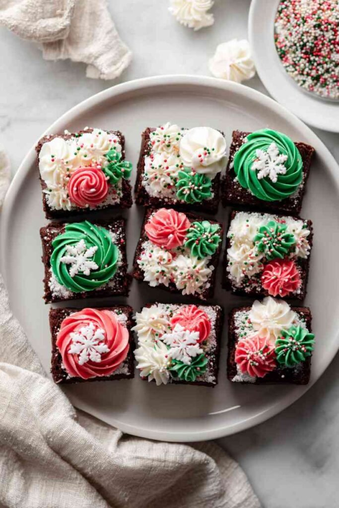 Frosted Christmas Brownies