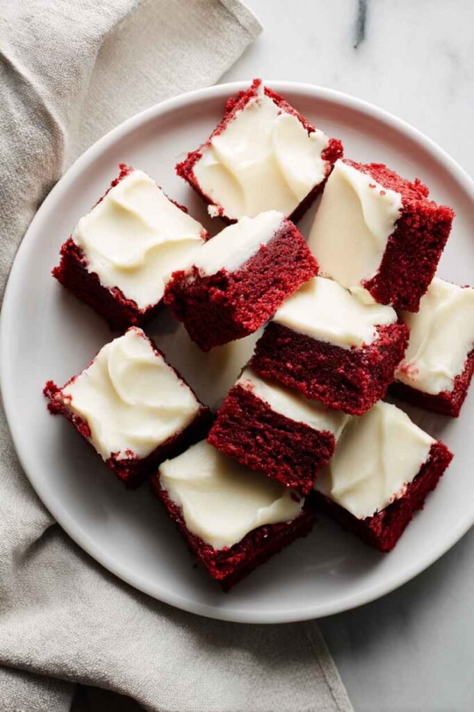 Frosted Red Velvet Brownies