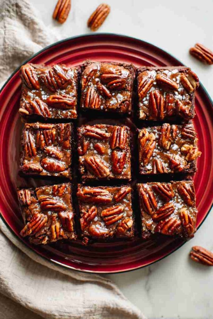 Gooey Pecan Pie Brownie Bars