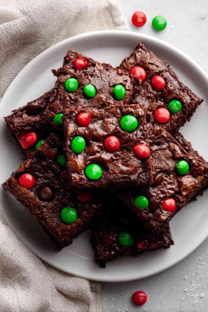 M&M Christmas Brownies