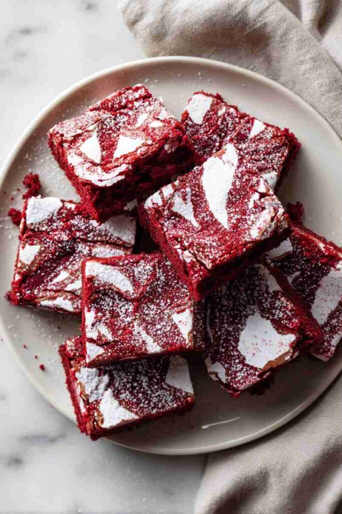 Red Velvet Crinkle Brownies