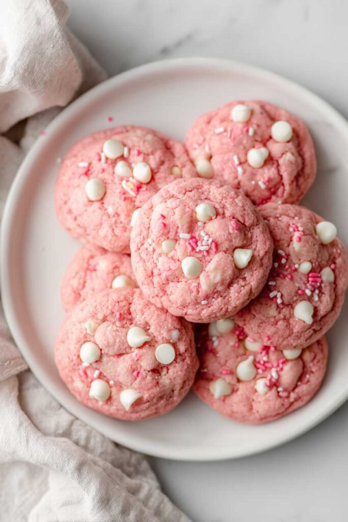 Strawberry Cake Mix Cookies