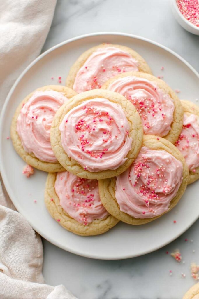 Strawberry Frosted Cookies