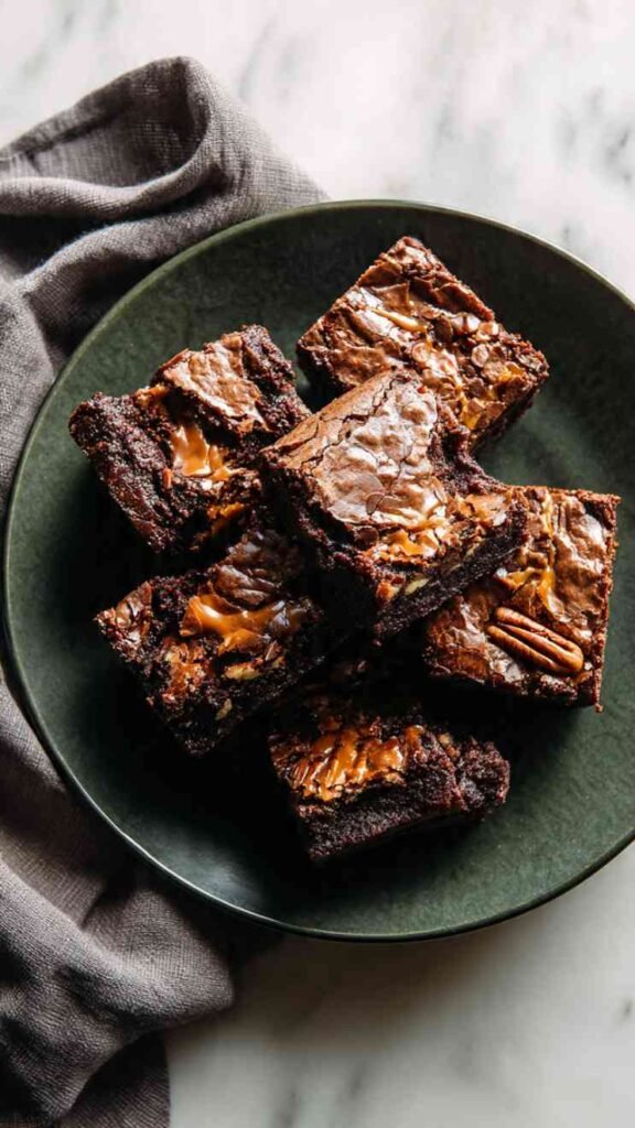 Turtle Caramel Brownies