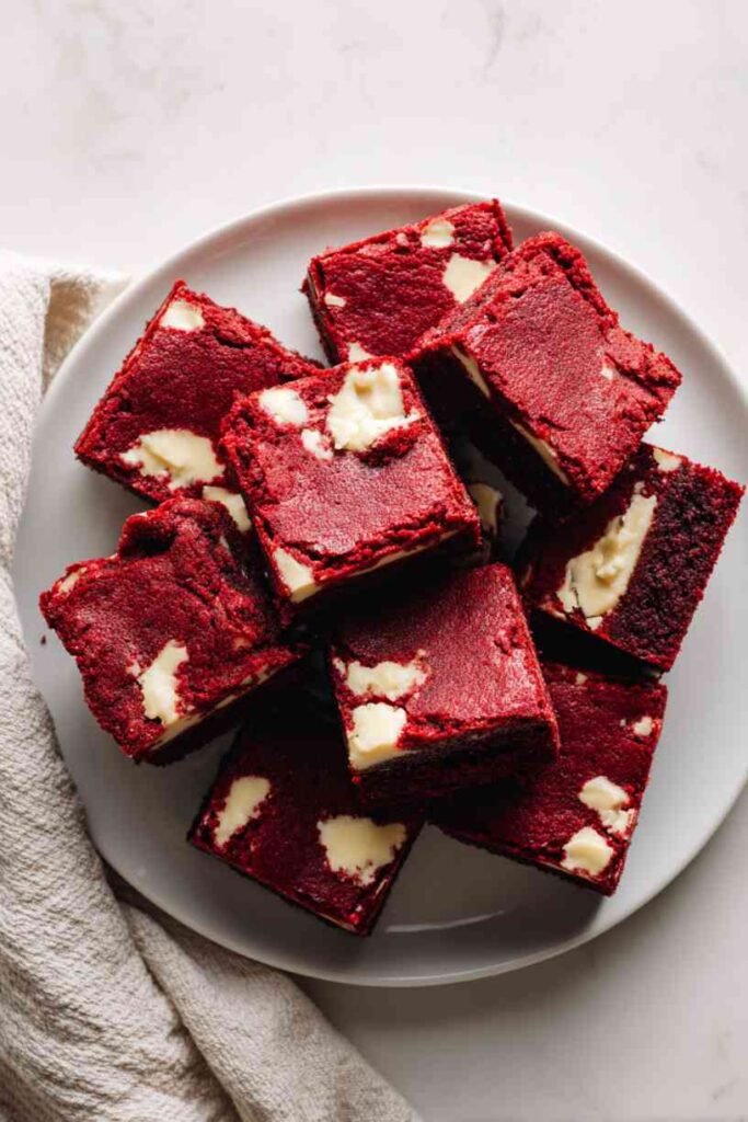 White Chocolate Red Velvet Brownies