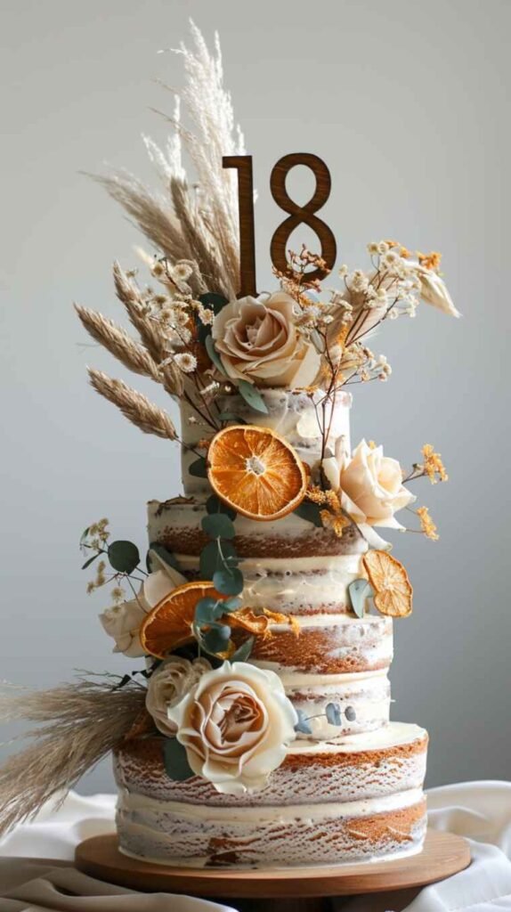Boho Chic Naked Cake