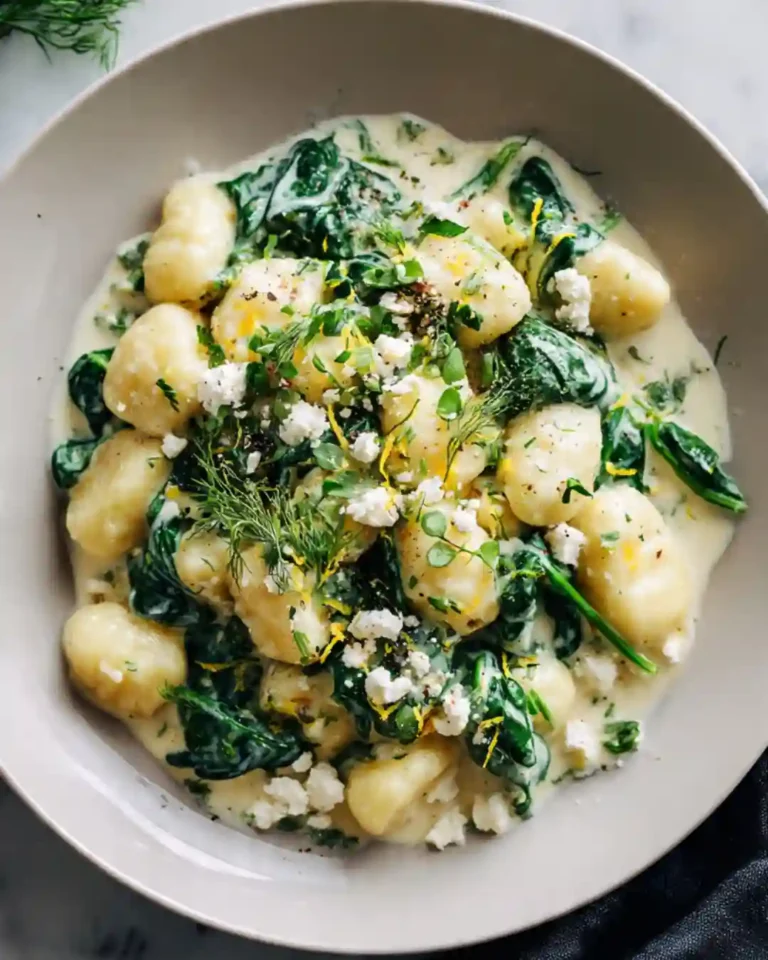 Creamy Spinach and Feta Gnocchi, gluten-free