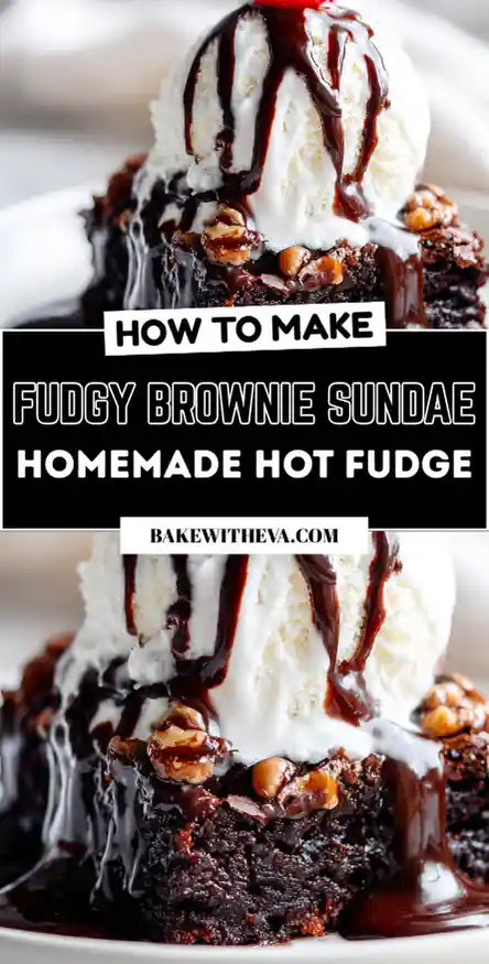 Ultimate Fudgy Brownie Sundae with Homemade Hot Fudge