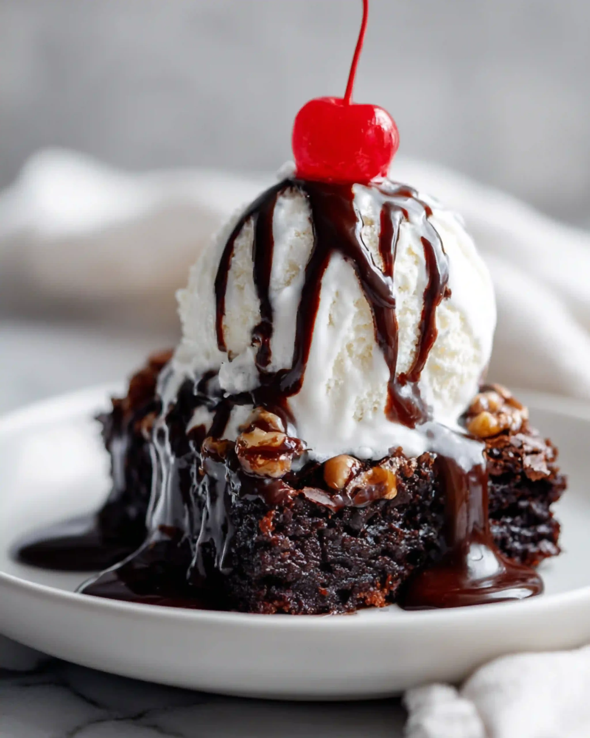 Ultimate Fudgy Brownie Sundae with Homemade Hot Fudge