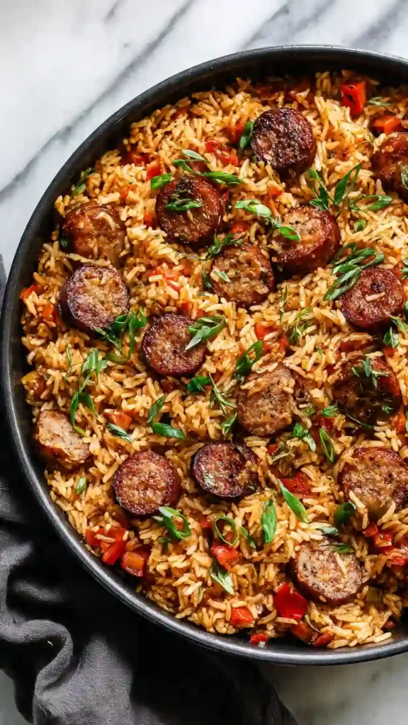 Cajun Sausage and Rice Skillet