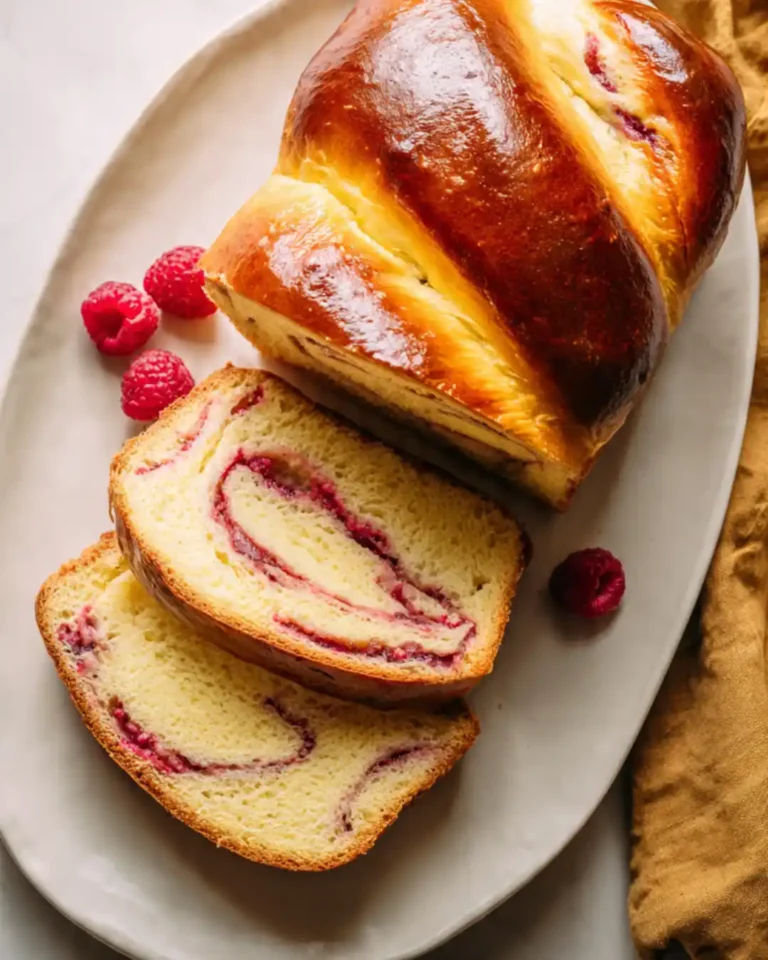 Raspberry Swirl Brioche Loaf
