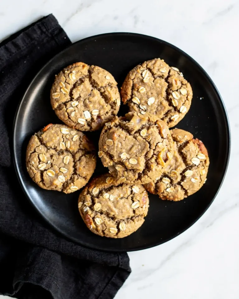 4-Ingredient Banana Oatmeal Peanut Butter Cookies